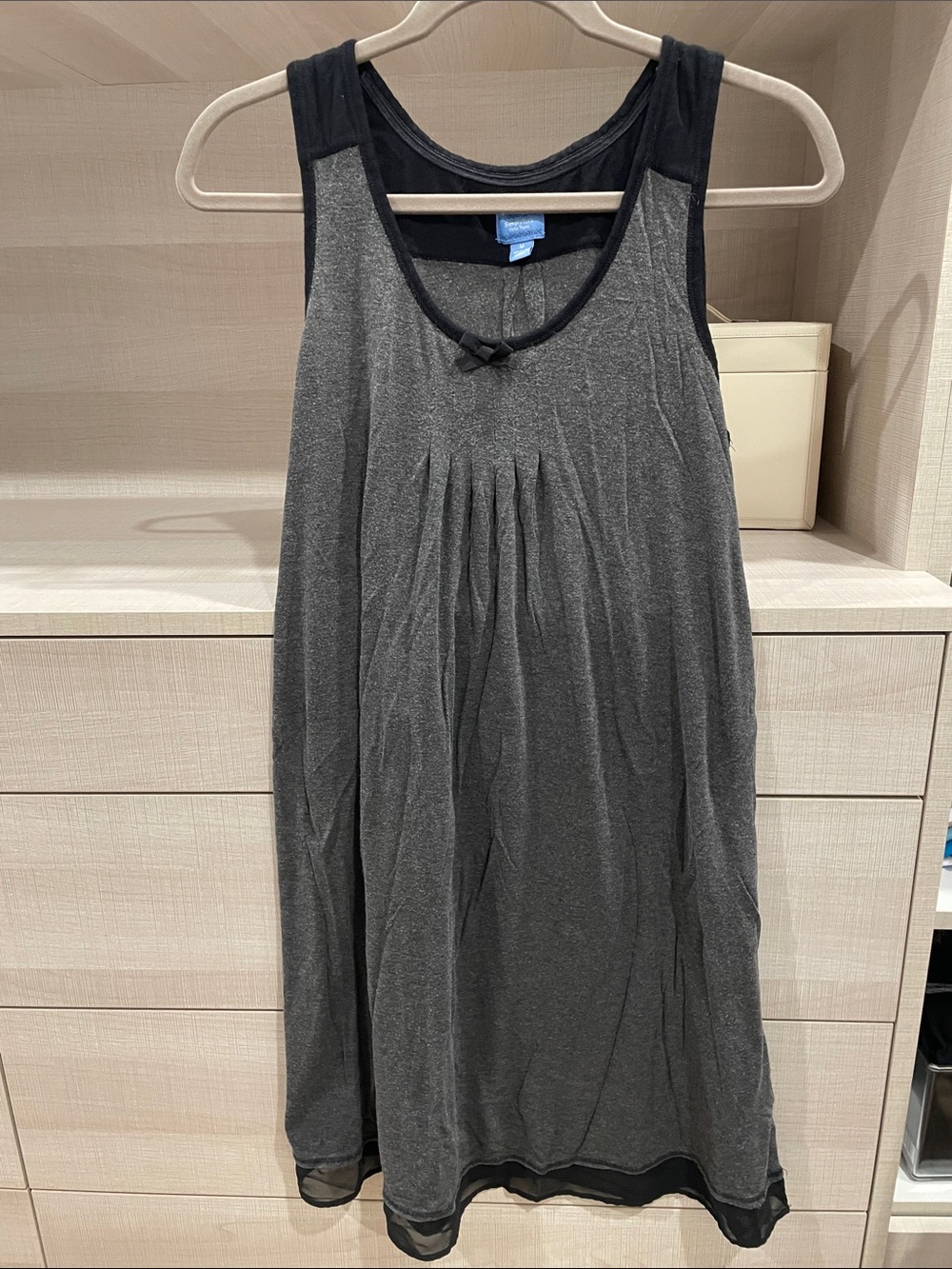 Simply Vera Vera Wang Women's Gray & Black Sleeveless Nightgown
